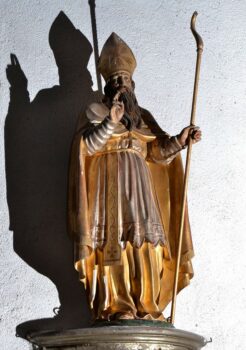 Auzelles, église statue de saint Blaise XVIIIe
