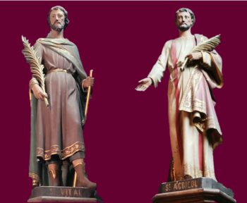 Cathédrale de Clermont, statues des saints Vital et Agricol, XXe